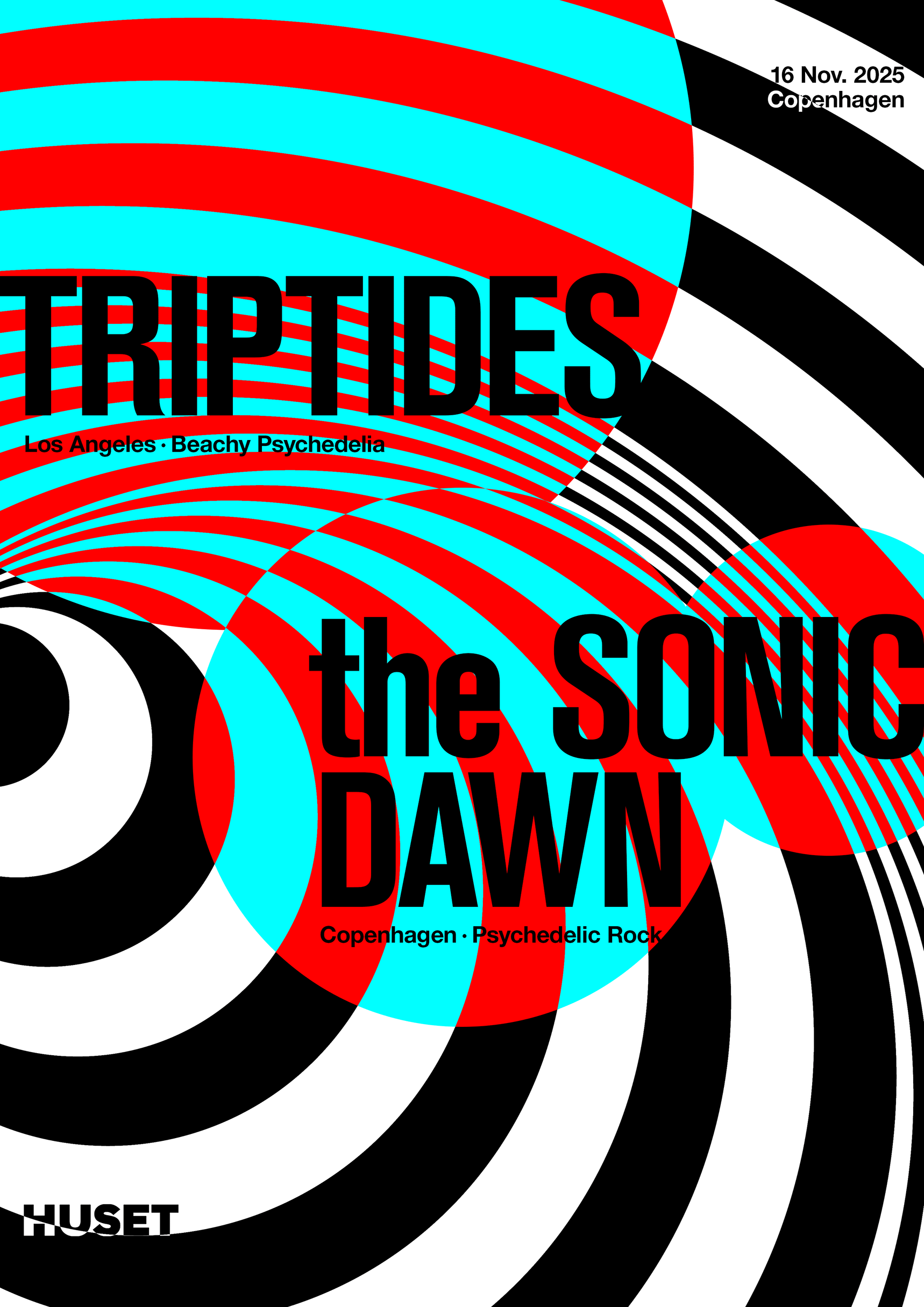 Triptides (US) and The Sonic Dawn (DK) concert poster